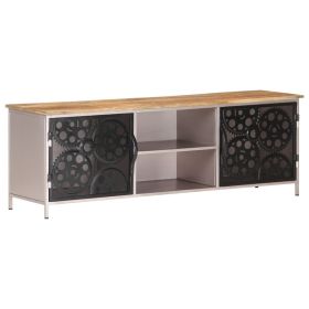 TV Cabinet 47.2"x11.8"x15.7" Rough Mango Wood (Color: Brown)