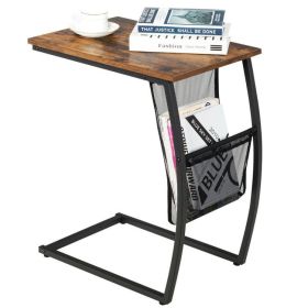 Living Room Decor Multi Usage Modern End Table Sofa Side Table (Color: Brown A)