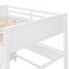 Full size Loft Bed with Drawers and Desk;  Wooden Loft Bed with Shelves