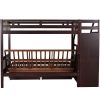 Twin over Full Bunk Bed with Two Drawers and Staircase;  Down Bed can be Converted into Daybed
