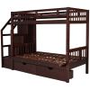 Twin over Full Bunk Bed with Two Drawers and Staircase;  Down Bed can be Converted into Daybed