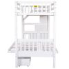 Twin over Full Bunk Bed with Two Drawers and Staircase;  Down Bed can be Converted into Daybed