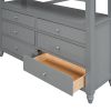 Full size Loft Bed with Drawers and Desk;  Wooden Loft Bed with Shelves
