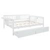 Full size Daybed with Two Drawers, Wood Slat Support
