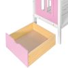 Twin-Over-Twin Bunk Bed with Changeable Table ;  Bunk Bed Turn into Upper Bed and Down Desk with 2 Drawers