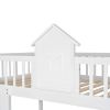 Twin-Over-Twin Bunk Bed with Changeable Table ;  Bunk Bed Turn into Upper Bed and Down Desk with 2 Drawers