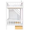 Twin-Over-Twin Bunk Bed with Changeable Table ;  Bunk Bed Turn into Upper Bed and Down Desk with 2 Drawers