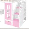 Twin-Over-Twin Bunk Bed with Changeable Table ;  Bunk Bed Turn into Upper Bed and Down Desk with 2 Drawers