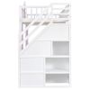 Twin-Over-Twin Bunk Bed with Changeable Table ;  Bunk Bed Turn into Upper Bed and Down Desk with 2 Drawers