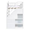 Twin-Over-Twin Bunk Bed with Changeable Table ;  Bunk Bed Turn into Upper Bed and Down Desk with 2 Drawers