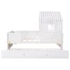 Twin Size House Low Loft Bed with Trundle