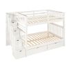 Full Over Full Bunk Bed with Shelves and 6 Storage Drawers