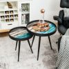 Living Room Set of 2PCS Modern Classic Yet Simper Nesting End Coffee Tables