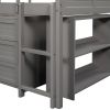 Low Twin Size Loft Bed with Cabinets;  Shelves and Slide