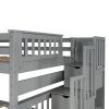 Full Over Full Bunk Bed with Shelves and 6 Storage Drawers