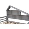 Full Size Platform Bed with Trundle and Shelves