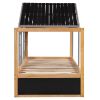 Twin Size House Shaped Canopy Bed with Black Roof and White Window; Blackboard and Little Shelf;