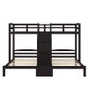Twin over Twin & Twin Bunk Bed with Built-in Staircase and Storage Drawer