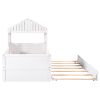 Twin Size House Low Loft Bed with Trundle