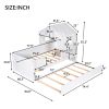 Twin Size House Low Loft Bed with Trundle