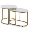 Living Room Set of 2PCS Modern Classic Yet Simper Nesting End Coffee Tables