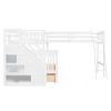 Twin over Full L-Shaped Bunk Bed With 3 Drawers, Ladder and Staircase