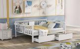 Full size Daybed with Two Drawers, Wood Slat Support