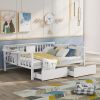 Full size Daybed with Two Drawers, Wood Slat Support