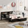 Full size Daybed with Two Drawers, Wood Slat Support