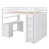 Full size Loft Bed with Drawers,Desk,and Wardrobe