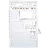 Twin over Full Bunk Bed with Two Drawers and Staircase;  Down Bed can be Converted into Daybed