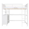 Full size Loft Bed with Drawers and Desk;  Wooden Loft Bed with Shelves
