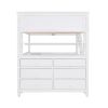 Full size Loft Bed with Drawers and Desk;  Wooden Loft Bed with Shelves