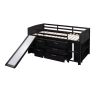 Low Twin Size Loft Bed with Cabinets;  Shelves and Slide