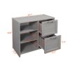 Low Twin Size Loft Bed with Cabinets;  Shelves and Slide