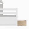 Twin Size House Platform Beds with Two Drawers for Boy and Girl Shared Beds, Combination of 2 Side by Side Twin Size Beds