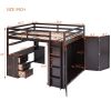 Full size Loft Bed with Drawers,Desk,and Wardrobe