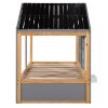 Twin Size House Shaped Canopy Bed with Black Roof and White Window; Blackboard and Little Shelf;
