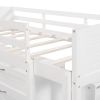 Low Twin Size Loft Bed with Cabinets;  Shelves and Slide