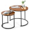 Living Room Set of 2PCS Modern Classic Yet Simper Nesting End Coffee Tables