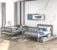 Full Over Full Bunk Bed with Shelves and 6 Storage Drawers