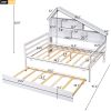 Full Size Platform Bed with Trundle and Shelves