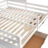 Twin Size House Platform Beds with Two Drawers for Boy and Girl Shared Beds, Combination of 2 Side by Side Twin Size Beds