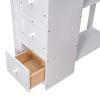 Twin size Loft Bed with Storage Drawers ,Desk and Stairs, Wooden Loft Bed with Shelves