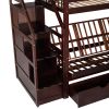 Twin over Full Bunk Bed with Two Drawers and Staircase;  Down Bed can be Converted into Daybed