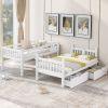Twin over Full Bunk Bed with Two Drawers and Staircase;  Down Bed can be Converted into Daybed