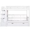 Twin over Full Bunk Bed with Two Drawers and Staircase;  Down Bed can be Converted into Daybed