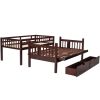 Twin over Full Bunk Bed with Two Drawers and Staircase;  Down Bed can be Converted into Daybed