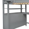 Full size Loft Bed with Drawers and Desk;  Wooden Loft Bed with Shelves