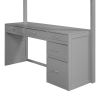 Full Size Loft Bed with Ladder, Shelves, and Desk